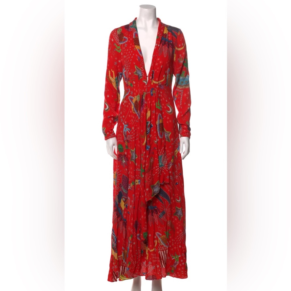 FARM Rio Floral Print Long Dress Size: XS